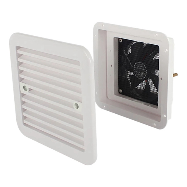 12V MuteFridge Vent with Fan for RV Trailer Caravan Side Air Strong Wind Exhaust