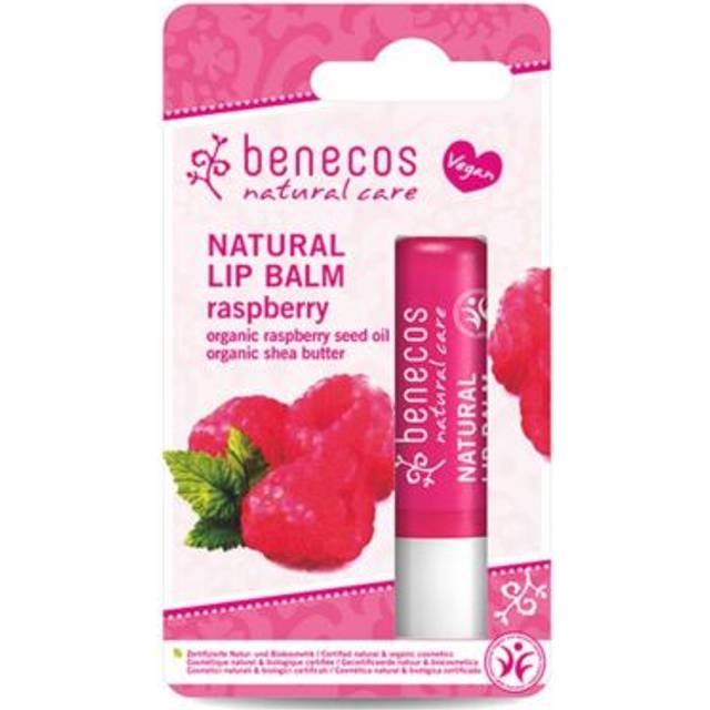 2 x benecos natural vegan lip balm raspberry 4,8g