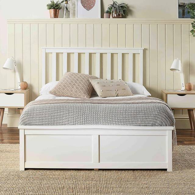 Aspire Furniture Small Double White Wooden Ottoman Bed - Aspire Beds