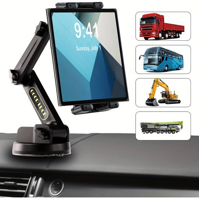 TEMU Car Truck Mobile Phone Tablet Holder, Thickened And Extended Arm, Super Suction Cup And Stable, Heavy Duty Car Truck Dashboard Mobile Phone Tablet Holder Compatible With Most Smartphones Tablets
