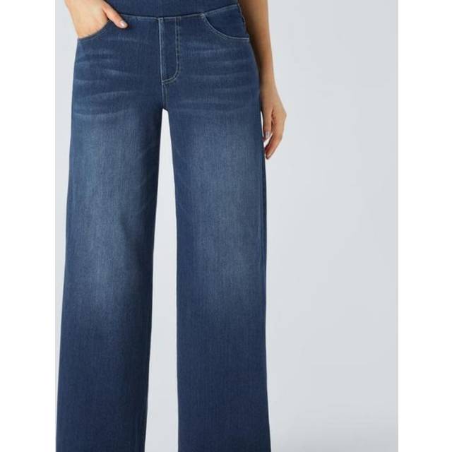 TEMU Women's High-waisted Washed Baggy Wide-leg Stretchy Jeans With Multiple Pockets - Comfortable Casual Denim, , Dealdrops, Summer