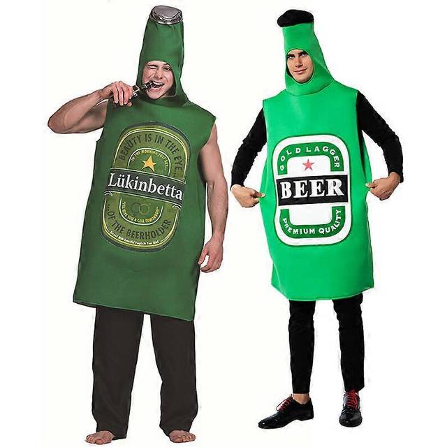 (A, One size) Halloween Bottle Costume Cosume Jumpsuit For Adult Men Beer Oktoberfest Outfit Carnival Party Clothings Funny