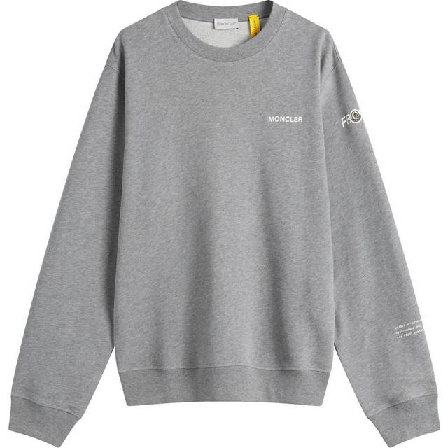 Moncler x FRGMT x FRGMT Maxi Logo Cotton Sweatshirt, Men, Gray, Size: M