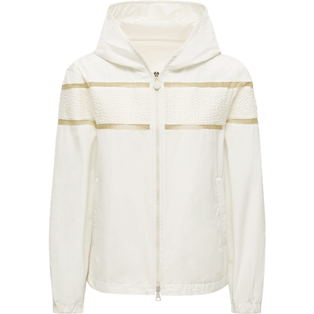 MONCLER COLLECTION Clisson Embroidered Hooded Jacket, Women, White, Size: 2