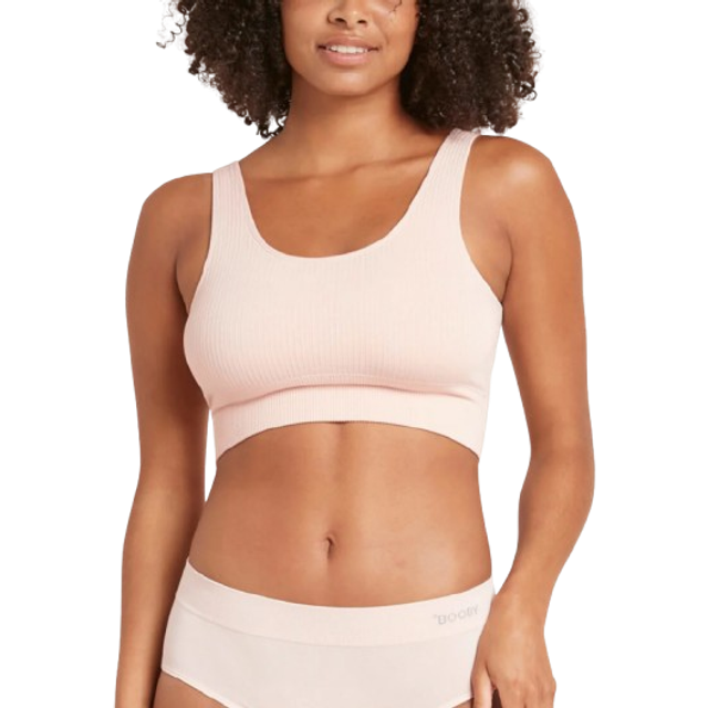 Ribbed Seamless Bra - Nude - XS