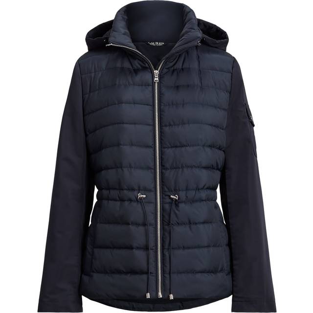 Lauren Ralph Lauren for woman. 297979536003 Quilted jacket with navy funnel collar (XS), Blue, Casual, Recycled Polister, Sustainable