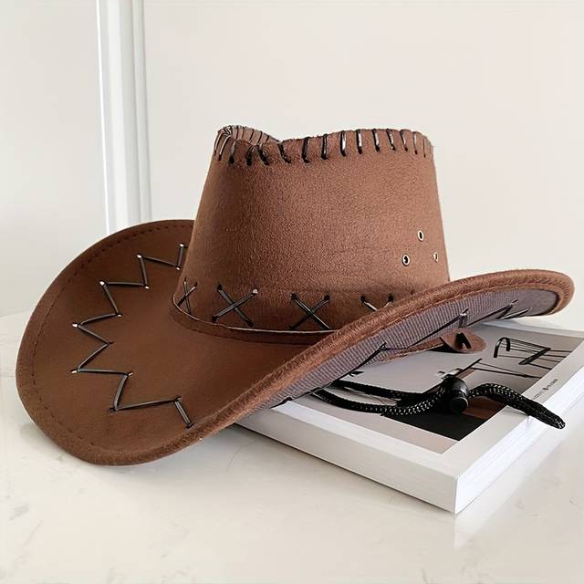 TEMU Western Cowboy Hat Summer Women's Sun Hat European And Beach Sun Hat