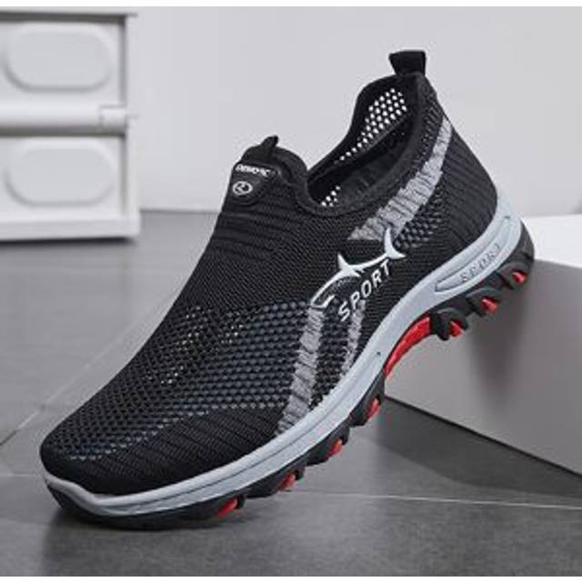 TEMU Men's Breathable Slip-on Sneakers - Comfortable, Non-slip Casual Running