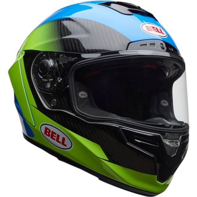 Bell Race Star DLX Flex Corsa, full face helmet , color: Blue/Neon-Green/Black , size: XL