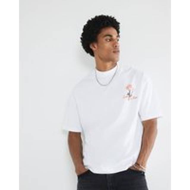 Mens River Island White Oversized Cadeau La Terra T-Shirt - XL
