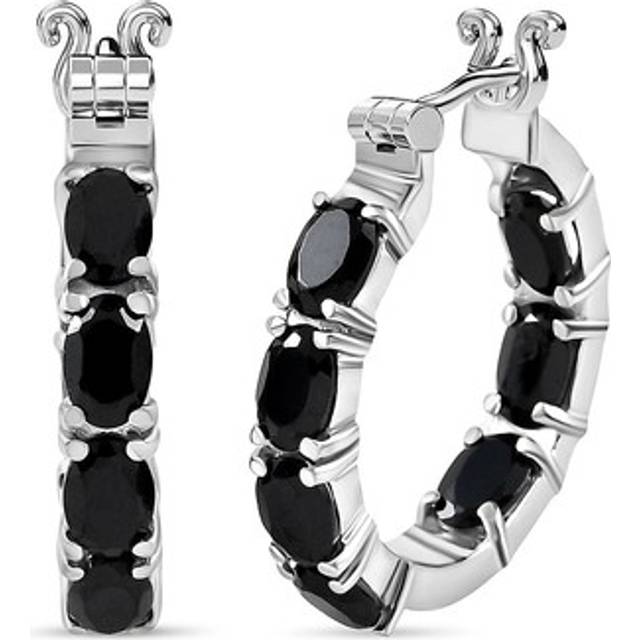 Tjc hoop earrings for women spinel in stainless steel tcw 8.946ct.