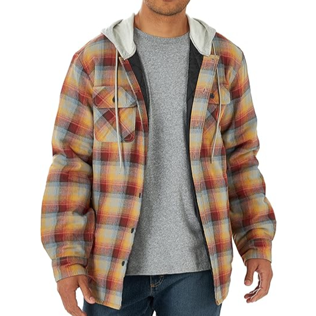 Wrangler Authentics Men's Long Sleeve Quilted Lined Flannel Shirt Jack