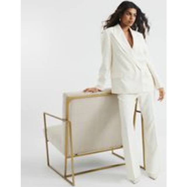 River Island Womens Petite Cream Slim Flared Trousers - 6