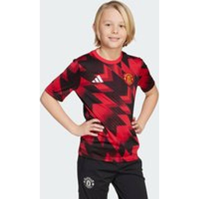 Kids' adidas Manchester United Pre Match T-Shirt in Red | Small | Polyester