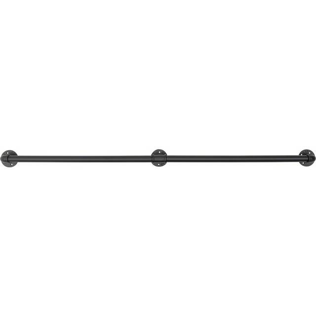 TEMU Round Galvanized Wall-mounted Handrails Iron Pipe 153cm/5ft Handrail Stair Raili, 5 Ft Handrail Stair Rail Grab Balustrade Kit Iron Pipe Staircase Banister Black