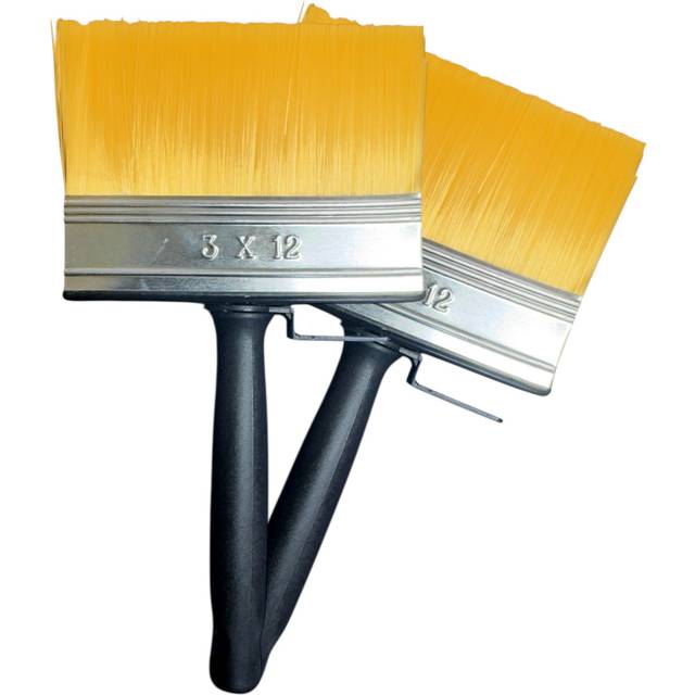 TEMU 2 Pack 120mm Fence Paint Brush Set – Durable, Wide Bristles For Fast Shed, Decking, & Exterior Painting – Multipurpose For Walls, Trim, Doors & Furniture