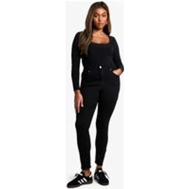 Womens Plus High Waisted Skinny Jeans - Black - 22, Black