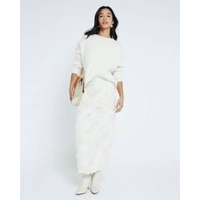 River Island Womens Petite Cream 3D Texture Pencil Skirt - 8