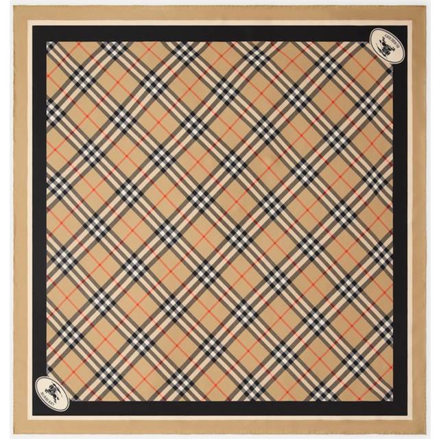 Burberry Check Silk Scarf - Sand - One Size