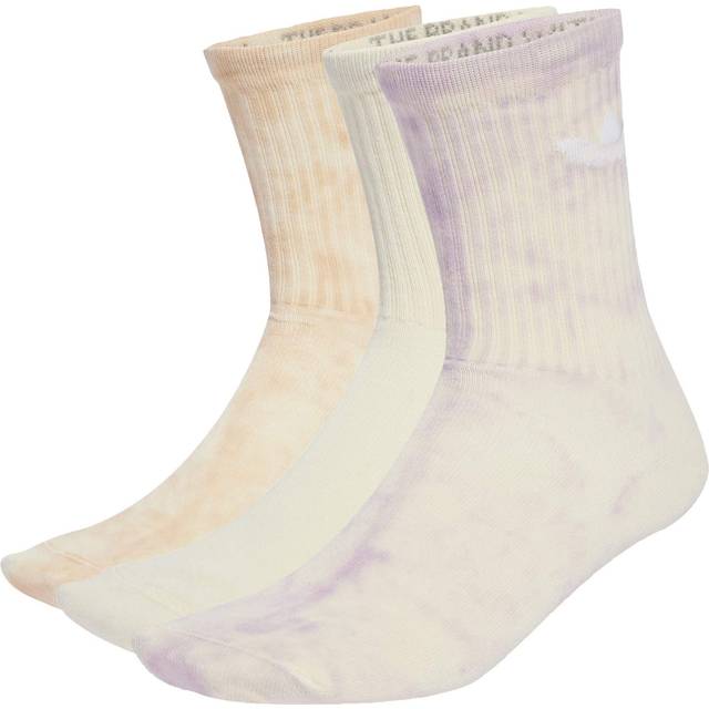 adidas Tie Dye Crew Socks 3-Pack Halo Blush/ Silver Dawn/ Cream White S (S)