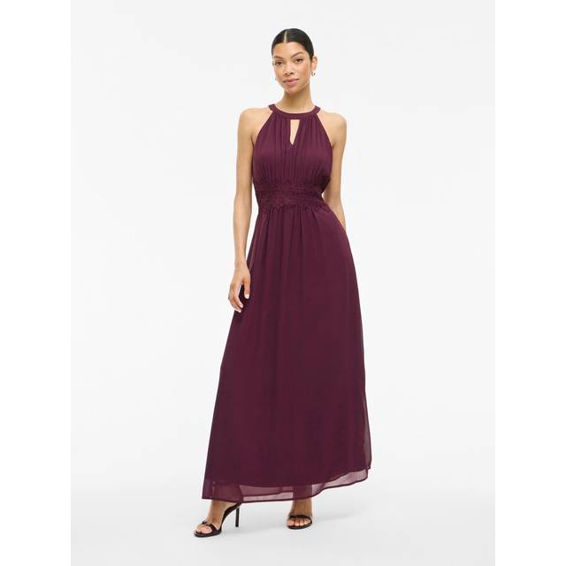 Vila - Maxiklänning viMilina Halterneck Maxi Dress - Röd