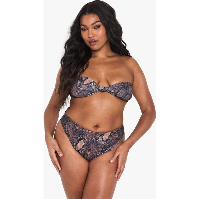 Womens Plus Snake Print High Waisted Bikini Bottoms - 24, Snake
