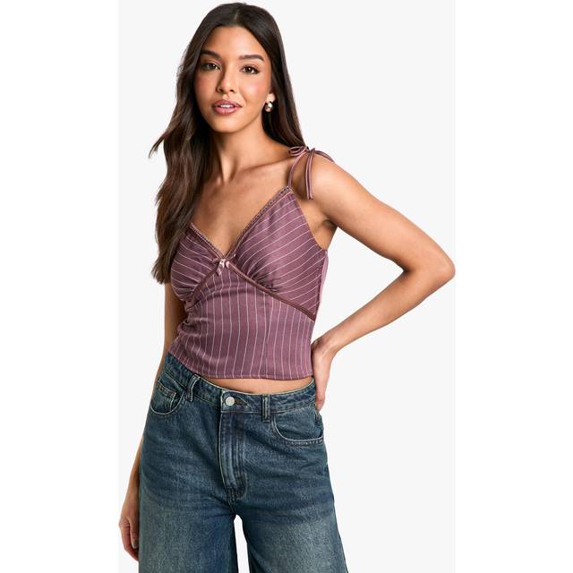 Womens Pinstripe Cami - Purple - 12