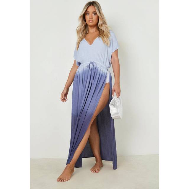 Womens Plus Ombre Cheesecloth Beach Kaftan - Blue - 18, Blue