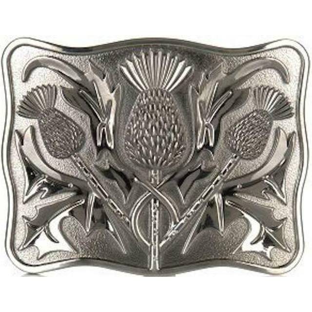 Stunning scottish celtic thistle kilt belt buckle - antique finish