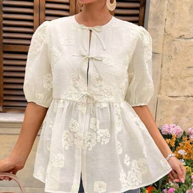 SHEIN Summer Casual Vacation Boho Floral Maternity Blouse