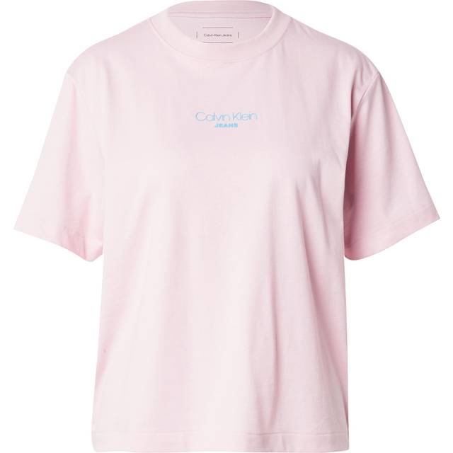 Calvin Klein Jeans Short Sleeve Boxy Fit T-shirt - Pink, Pink, Size L, Women