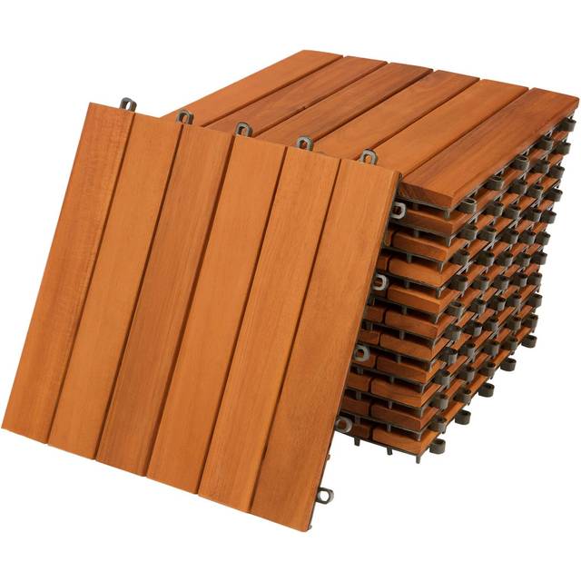 Decking Tiles 11Pcs Acacia Wood 30x30cm