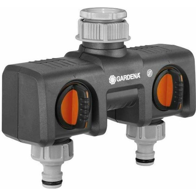 Gardena ORIGINAL Dual Output Threaded Tap Hose Pipe Connector 21 & 26.5mm