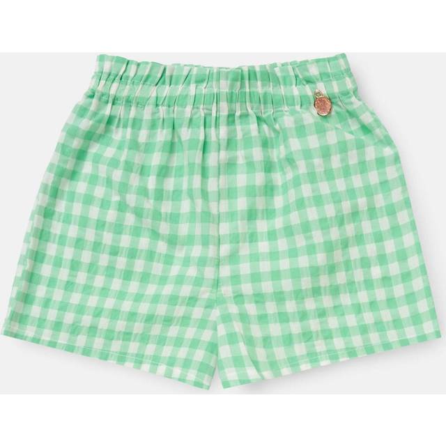 Angel & Rocket Kids' Seersucker Gingham Shorts, Green/White