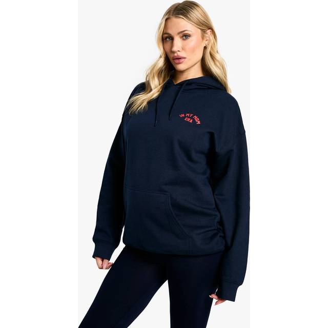Womens Maternity In My Mom Era Slogan Hoodie & Legging Set - Navy - Xl, Navy