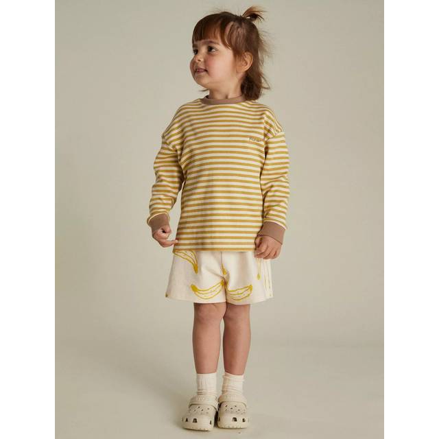 Claude & Co Kids' Jamie Striped Honey Long Sleeve T-Shirt, Cream/Mustard