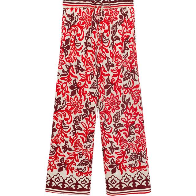 Flowy printed trousers off white - Woman - XS - MANGO - Off White