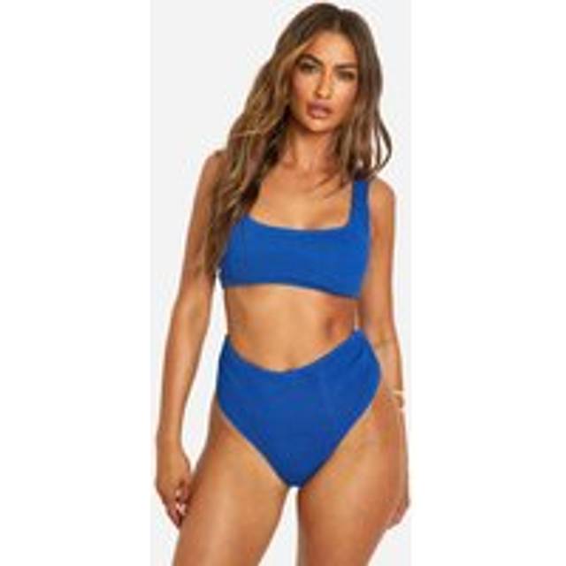 Womens Premium Crinkle High Waisted Bikini Brief - Navy - 6, Navy