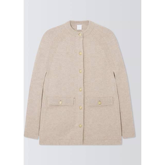 John Lewis Super Washed Wool Military Cape, Natural