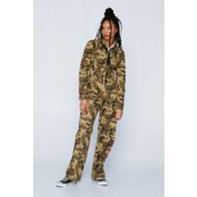 Womens Camo Twill Jumpsuit - Multi - 8