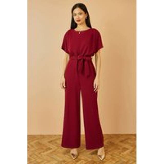 Yumi Batwing Stretch Jumpsuit, Burgundy