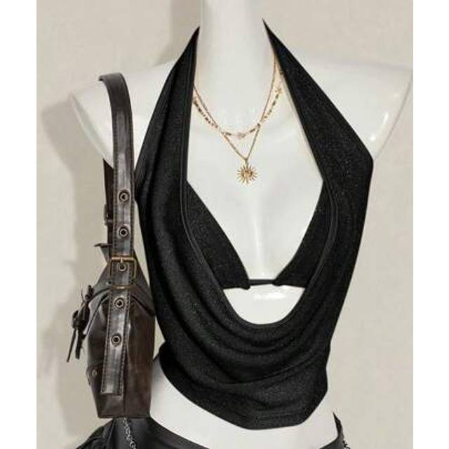 SHEIN 2pcs Summer Going Out Beach Hawaii Party Homecoming Concert Club Glitter Backless Women Tank Tops & Camis