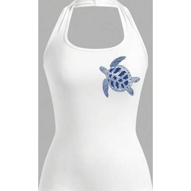 SHEIN Women Turtle Print Tight Casual Halter Neck Tank Top, Suitable For Summer