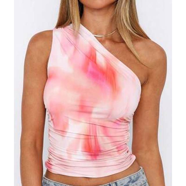 SHEIN Women&#39;s Summer Cami Tank Tops Sleeveless One Shoulder Camisole Solid Color/Floral Vest Summer Going Out Tops Streetwear