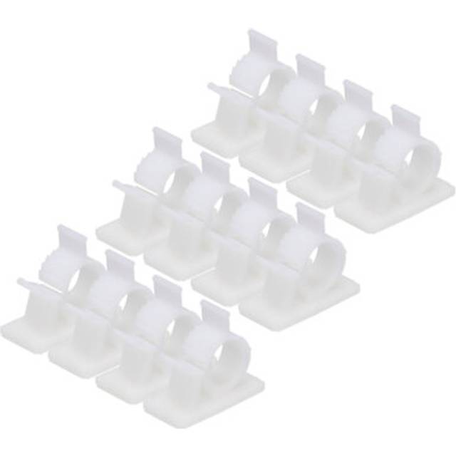 50pcs Adhesive Cable Management Clip Pe Cord Clamps 13-16mm Adjustable White