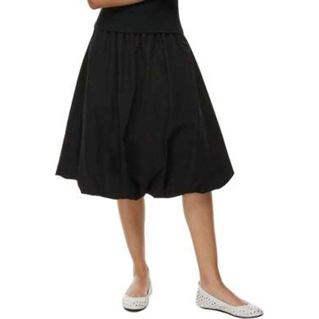 SHEIN Women Bubble A-Line Skirt Casual Summer Solid Color Elastic Waist Midi Skirt For Beach Vacation Club Streetwear