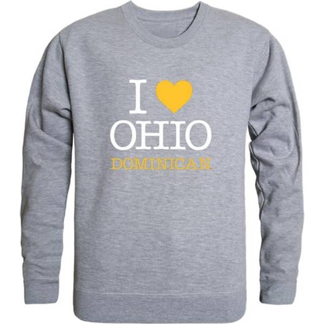 W Republic 552-563-HGY-05 Ohio Dominican University Panthers I Love Crewneck Sweatshirt, Heather Grey - 2XL