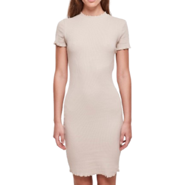Ribbed t-shirt dress large sizes woman Urban Classics - Beige