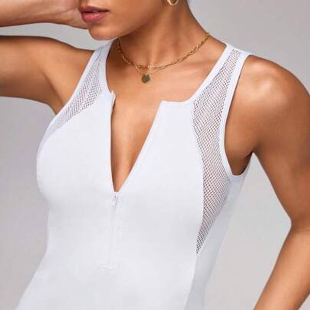 SHEIN Women&#39;s Solid Color Minimalist Everyday Sleeveless Sports Tank Top