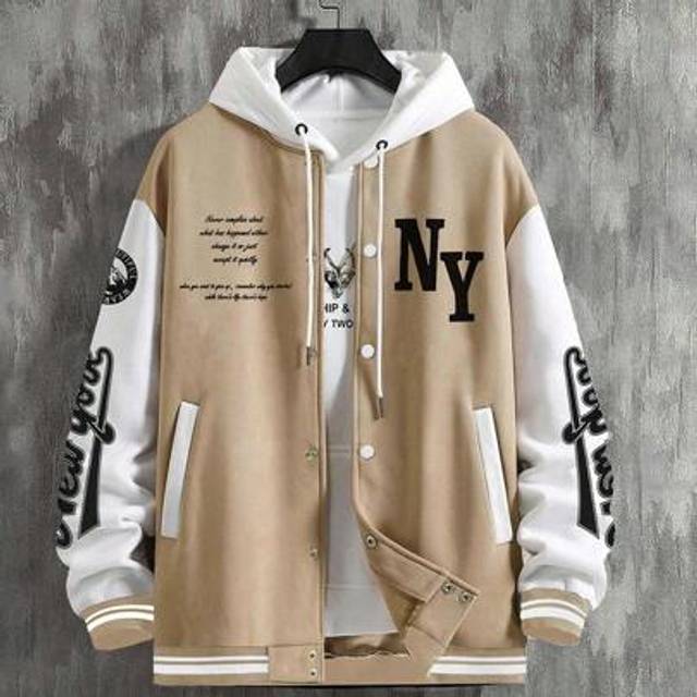 SHEIN Men Plus Letter Printed Athletic Jacket